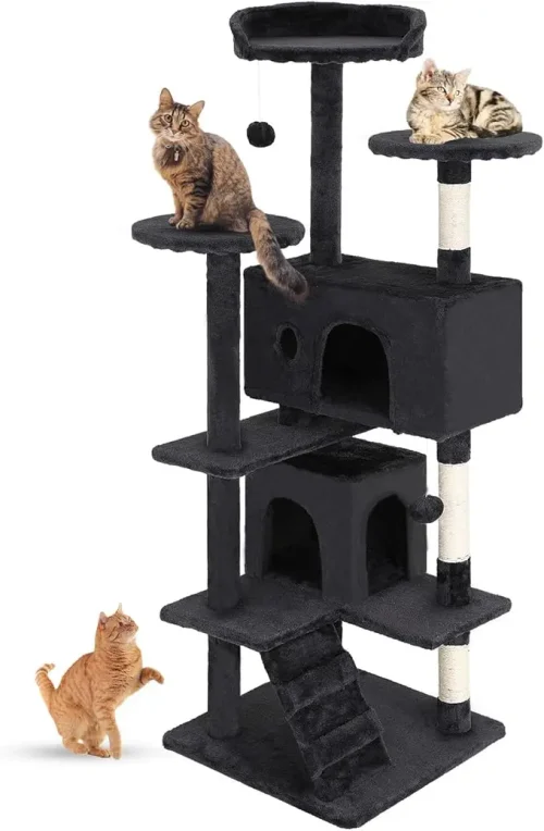 54-Inch Multi-Level Cat Tree - Scratching Posts & Platforms, Dark Gray