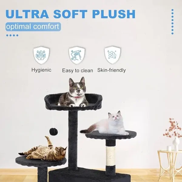 54-Inch Multi-Level Cat Tree - Scratching Posts & Platforms, Dark Gray
