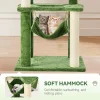 55" Large Cat Tree Tower for Indoor Cats with DIY Green Leaves Scratching Post, Multi Soft Hang Ball, Plush Cat House Furniture