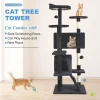 54-Inch Multi-Level Cat Tree - Scratching Posts & Platforms, Dark Gray