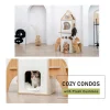 Rocket Cat Tree Tower Multilevel Cat Tree Scratching Sisal Posts, Wooden Cat Tower, Climbing Frame with Cozy Condos, Luxury Nest