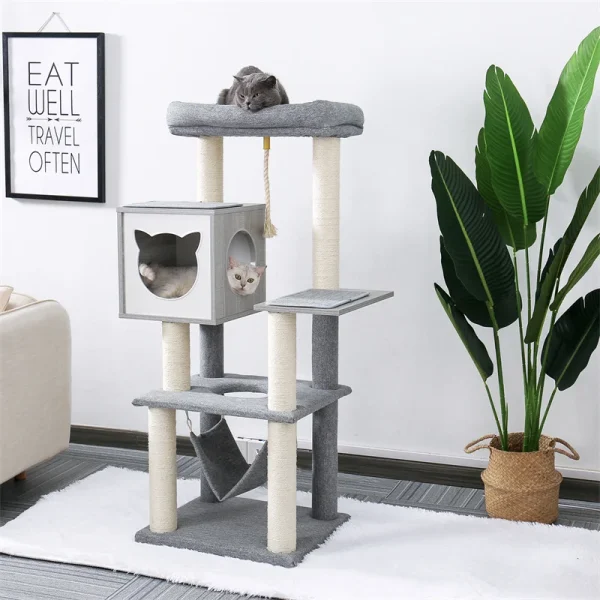Unique Designing Sisal Cat Tree Pet Window Luxury Chair Kitten Jumping Bed House For Cat Scratching Post Funny Hanging Ball