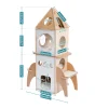Rocket Cat Tree Tower Multilevel Cat Tree Scratching Sisal Posts, Wooden Cat Tower, Climbing Frame with Cozy Condos, Luxury Nest
