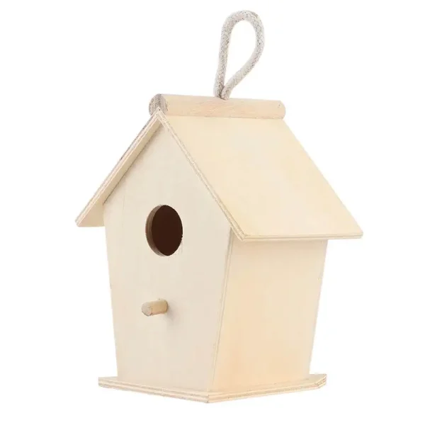 Pet Bird House Wooden Bird Hanging Bird House Warm Breeding Box Natural Wooden Bird Cage Birdhouse Wooden Box Resting Place