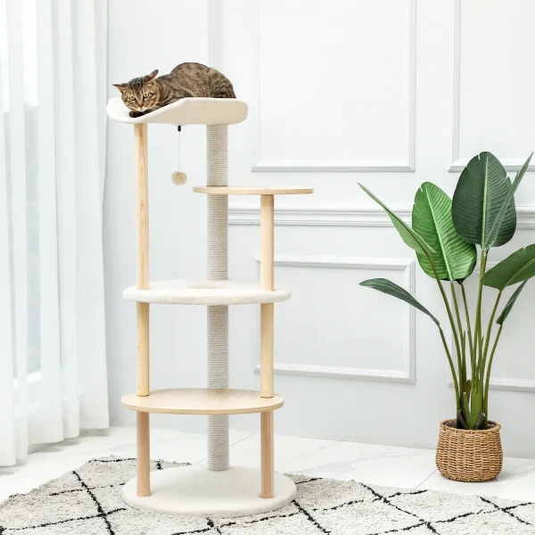 Unique Designing Sisal Cat Tree Pet Window Luxury Chair Kitten Jumping Bed House For Cat Scratching Post Funny Hanging Ball