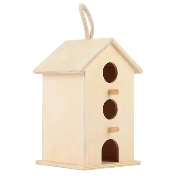 Pet Bird House Wooden Bird Hanging Bird House Warm Breeding Box Natural Wooden Bird Cage Birdhouse Wooden Box Resting Place