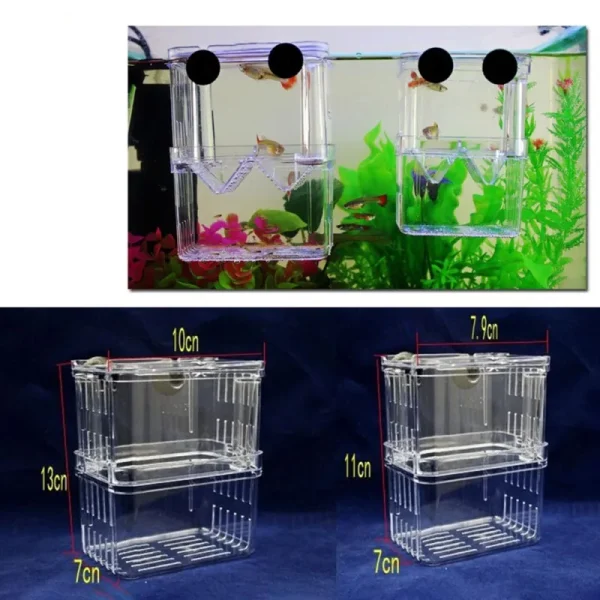 Multifunctional High Clear Fish Breeding Isolation Box Aquarium Breeder Fish Tank Double Guppies Hatching Incubator