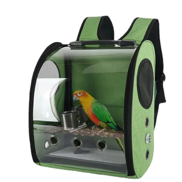 Bird Cage House Parrot Carrier with Perch Feeders Bird Large Space Breathable Portable Travel Bag Transparent Pet Accessories