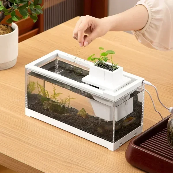 Tropical Fish Tank Small Desktop Fishs Tanks Guppy Lamp Fish And Shrimp Filter Mute Heating Feeding Household Aquarium