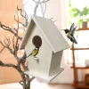 High-end Wooden Bird House For Outside To Paint Bird Nesting Box Handmade Birdhouse With Perch Diy Types Wall-Mounted Nest H3K6