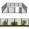 48 in(H) Decorative Garden Fence with Gate,8 Panels Total 17.7 Ft(L) Heavy Duty Iron Animal Barrier Fence for, Houses, Kennels