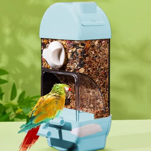 Bird Feeder Water Dispenser House Shaped Parakeet Feeder Smart Bird Feeder Large Capacity Anti Spill Food Container Drinker Cage