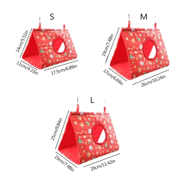 Bird Hanging Hammock for Cage Winter Warm Nest Tent House Hideout Parrot Snuggle for Sleeping Playing & Rest D0LD
