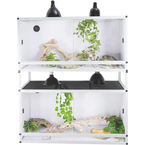 Reptile Enclosure 44''x20''x20''Stackable Space Efficient Large Reptile Terrarium 76 Gallons for Bearded Dragon