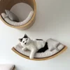 Cat Wall Mounted Furniture Cat Climbing Shelves Scratching Post Ladder Cat Perch Wooden Cat Tree House for Kitten Sleep Play