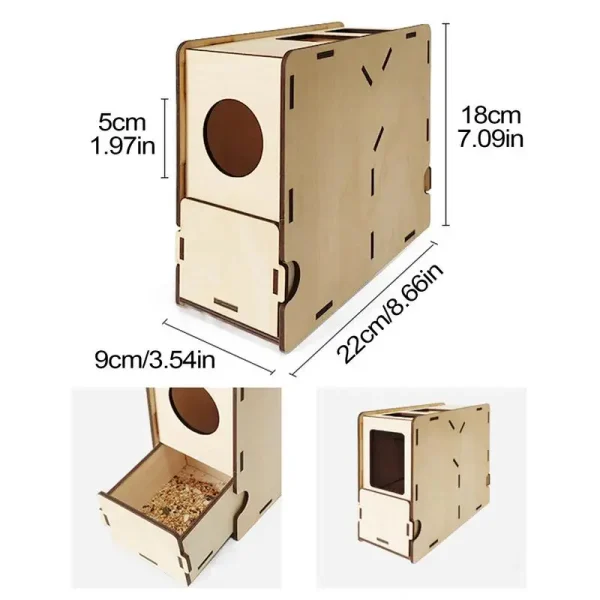 bird feed sieve blower with filter wooden assembly box grain Splitter Shell Separator Chaff Blowing Machine Bird Food SkinBlower