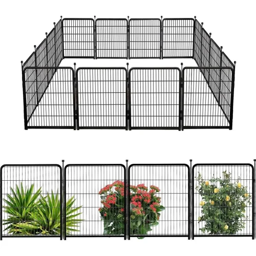 Doorless 48 in(H) Decorative Garden Fence and Borders, 12 Panels Total 26.6 Ft(L), Houses, Kennels