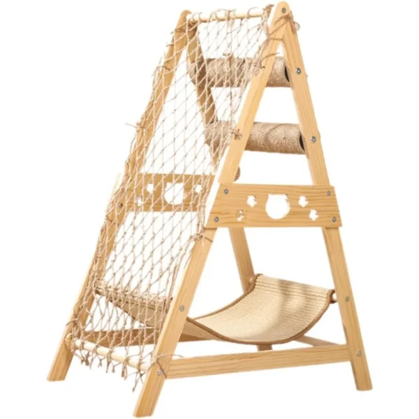 Cat Tower with Hammock Cat Tree for Indoor Cats Playground Scratching Post Dangling Ball for Climbing Playing Interaction