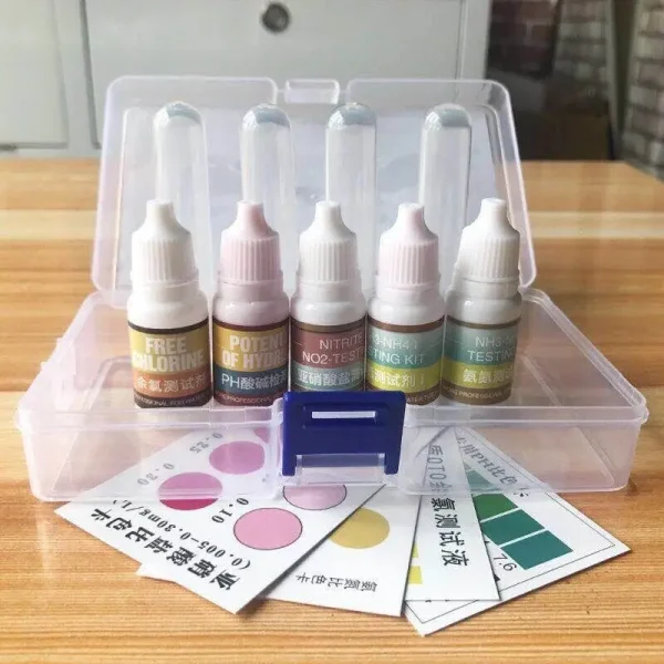 Aquarium Fish Tank Water Quality Testing Solution PH NH4 NO2 No3 GH CI H2S Aquaculture Water Quality Testing Monitoring Agent