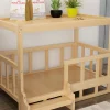 Solid Wood Dog Kennel Pets Bed Smooth Polished Teddy Dog Nest Golden Retriever Detachable Pet Bed Solid Wood Material Cat House