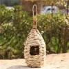 Bird Cage Ventilated Natural Grass Bird House Comfortable Resting Place Weaved Hanging Parrot Nest Houses Outdoor Decoration