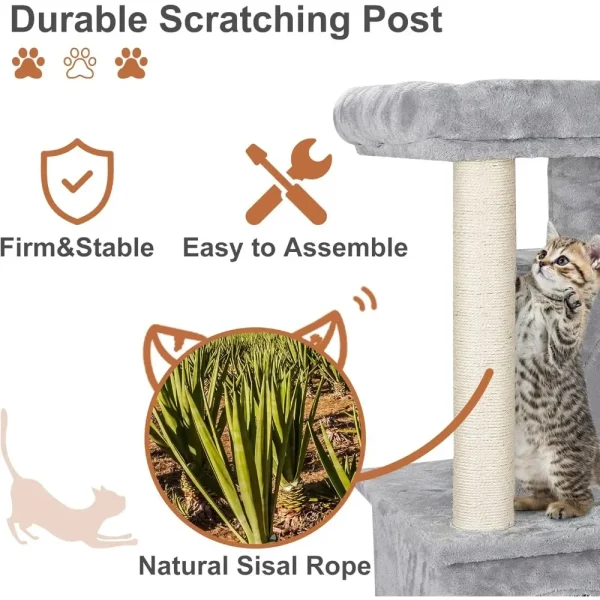 Cat Tree Tower with Scratching Posts - Kittens House Furniture Trees