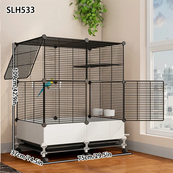Bird Cage Large Splash-Proof Parrot Black Phoenix Myna Large Thrush Tiger Skin Pearl Bird Special Luxury Landscaping House