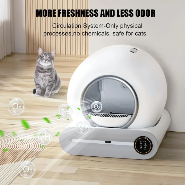 Tonepie Large Capacity Smart Cat Litter Box 65L Automatic Fully Enclosed Self Cleaning Pet Toilet for Multiple Cats/Cats Sandbox