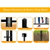 48 in(H) Decorative Garden Fence with Gate,8 Panels Total 17.7 Ft(L) Heavy Duty Iron Animal Barrier Fence for, Houses, Kennels