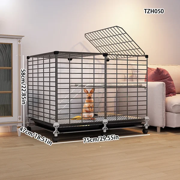 Rabbit Cage Household Large Double-Layer Indoor Rabbit Special Automatic Feces Cleaning Guinea Pig Cage Two-Story Platform House