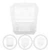 Iron Birdcage White Portable Wire Parrot Cage For Outing Pet Bird Cage Breathing Space Bird Cages Nests Pet Products