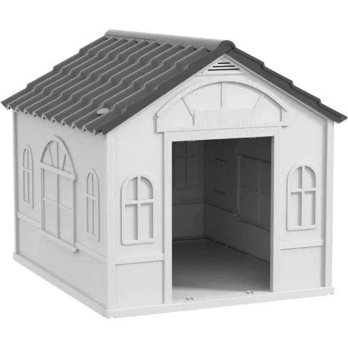 Water Resistant Dog House, Easy to Assemble Indoor Outdoor Shelter with Door for Medium and Small Dogs