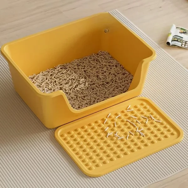 Cat Litter Box Large Capacity Semi-closed Plastic Anti-Splash Cats Toilet Bedpan Big Mac Oversized Cat Tray Bedpan Cat Toilets