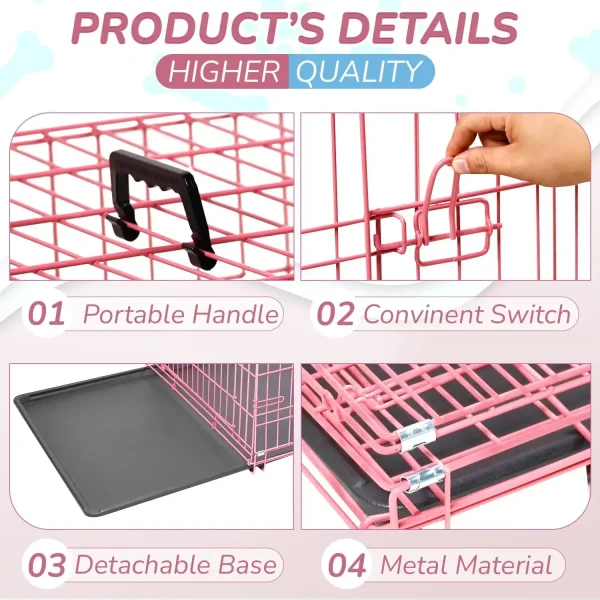 48 inch dog cage dog house folding metal wire dog cage