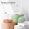 Clear Parrot Bathtub Shower Box Bird Bathtub with Screw Hooks Hanging Bird Bath Bird Bowl Bird House For Small and Medium Birds
