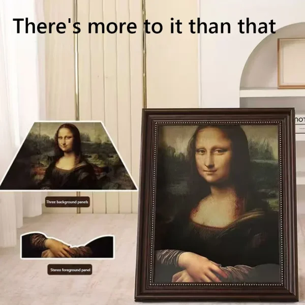 Mona Lisa Cat Scratching Board - 3D Oil Painting Cat Tree with Sisal Pad, Modern Home Decor & Cozy Cat Nest, Artistic Jute Claw