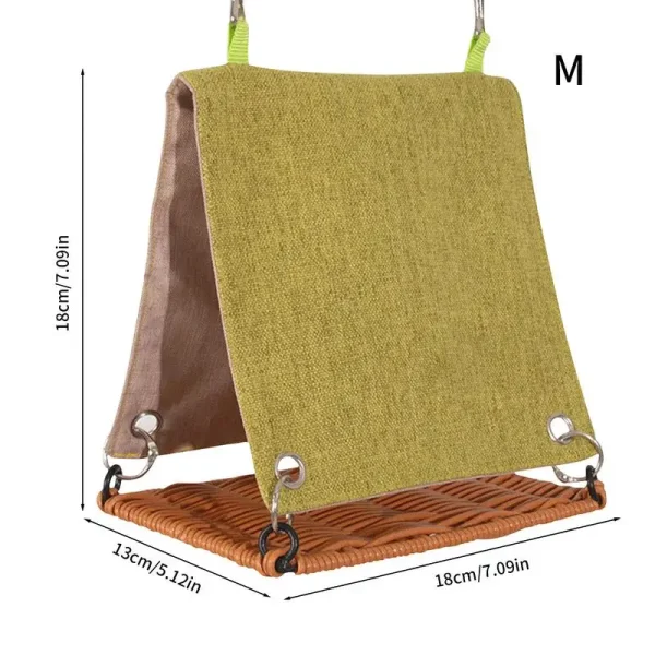 Bird House Parrot Sleeping Bed Scratch Resistant Imitate Rattan Swing Cage Accessory For Lovebirds Parakeet Cockatiels Budgies