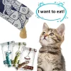 Pet Snacks Cat Strips 13gX8pcs Wet Food Cod Tuna Salmon Beef Kittens Supplement Protein DHA Make Hair Soften Beautiful Pet Food