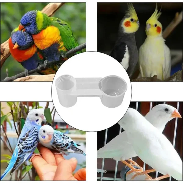 Plastic Pet Bird Drinker Feeder Water Bottle Cup Cat Chicken Pigeon Parrot Hamster Double Nozzle Water Guide For Family Garden
