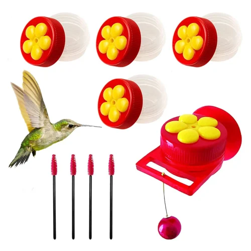 1Set Hummingbird Feeder Hand Held Accessories Durable Bird Feeder Plastic Hanging Dispenser Hummingbird Food Feeder for Garden