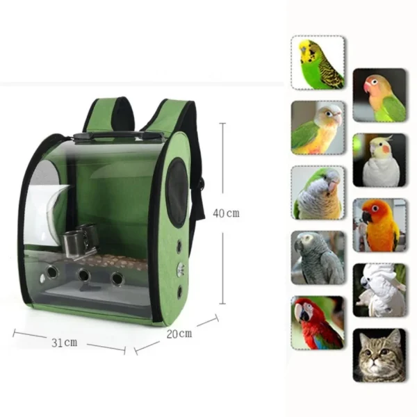 Bird Cage House Parrot Carrier with Perch Feeders Bird Large Space Breathable Portable Travel Bag Transparent Pet Accessories
