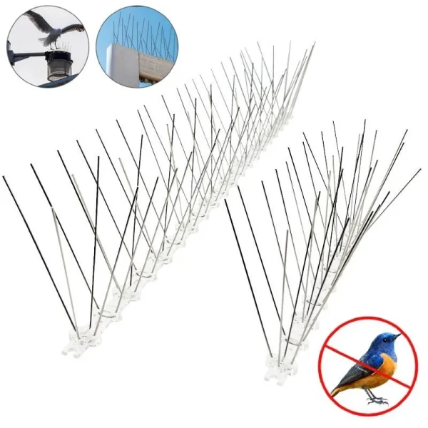 1-10Pcs Pigeon Spikes Stainless Steel Bird Spike Bird Deterrent Wire Spikes Keep Birds Away Proof Nails for Fence Roof Blacony