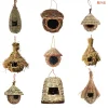 19 Style Birds Nest Bird Cage Natural Grass Egg Cage Bird House Outdoor Decorative Weaved Hanging Parrot Nest Houses Pet Bedroom
