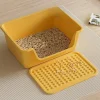 Large Capacity Cat Litter Box Semi-closed Plastic Anti-Splash Cats Toilet Bedpan Big Mac Oversized Cat Tray Bedpan Cat Toilets