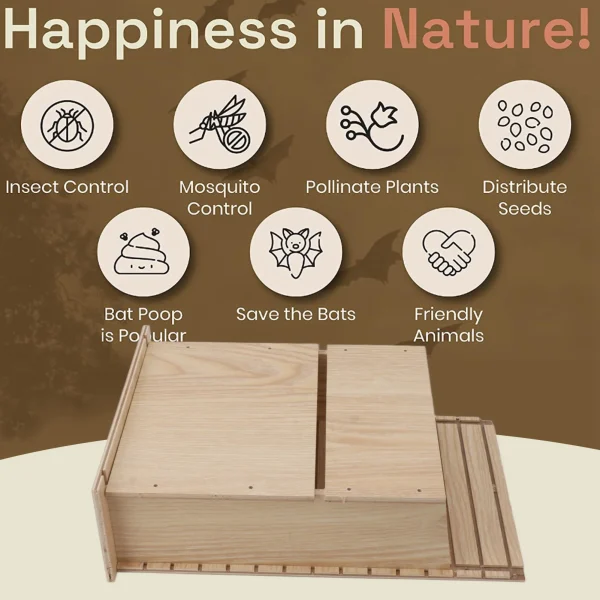 Bat House Single Storey Wooden Garden Eaves Bat Habitat Single Storey Bat House