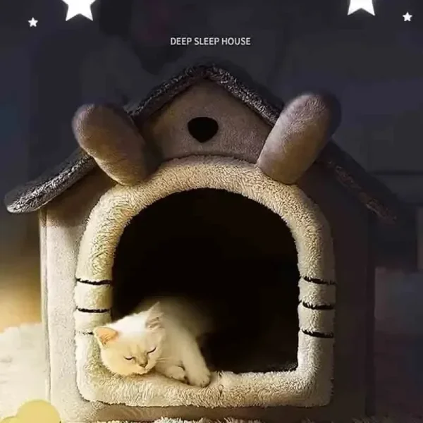 kf-S1fca2112a56d44df80fdad2abd856541r Indoor Warm Dog House Soft Pet Bed Tent House Dog Kennel Cat Bed Removable and Washable Cushion Suitable Four Season Universal