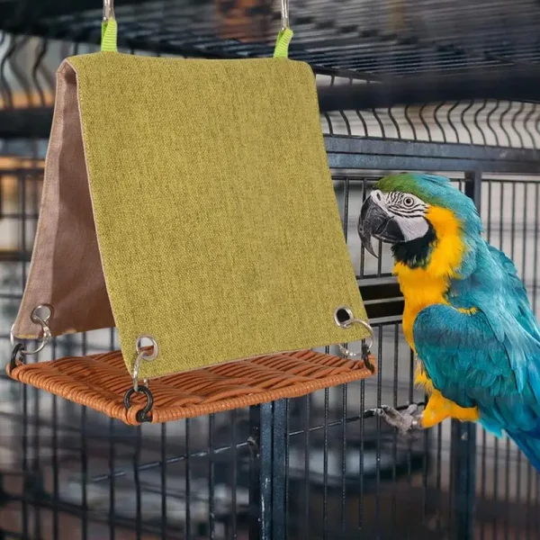 Bird House Parrot Sleeping Bed Scratch Resistant Imitate Rattan Swing Cage Accessory For Lovebirds Parakeet Cockatiels Budgies
