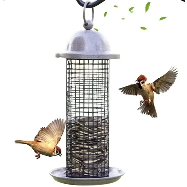 Bird Feeder Bird Food Dispenser Hanging Wild Bird Feeder with Hanging Ring for Indoor Outdoor Garden Yard Decor Lightweight and