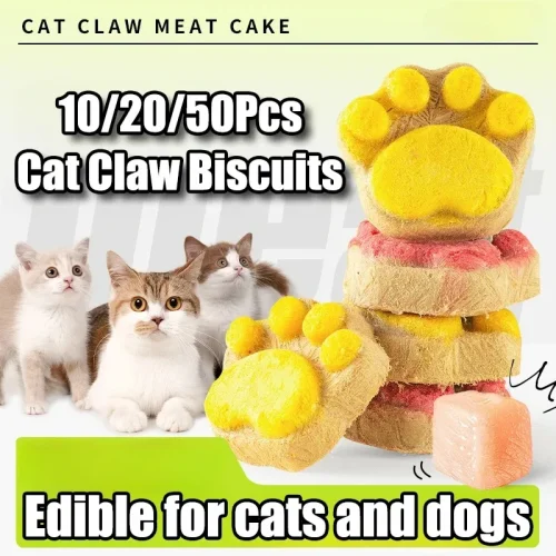 10/20/50Pcs Cat Snacks Cat Biscuit Freeze-Dried Cat Claw Biscuits Dog Snacks Nutrition Fattening Snack Cat Training Reward Snack