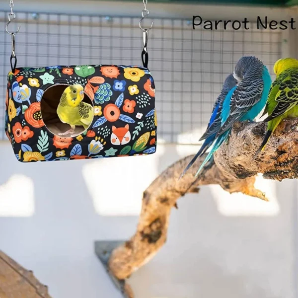 Parrot Nest Hammock Happy Snuggle Hanging Tent Winter Warm House Small Animal Hideaway for Hamsters Budgies Conures